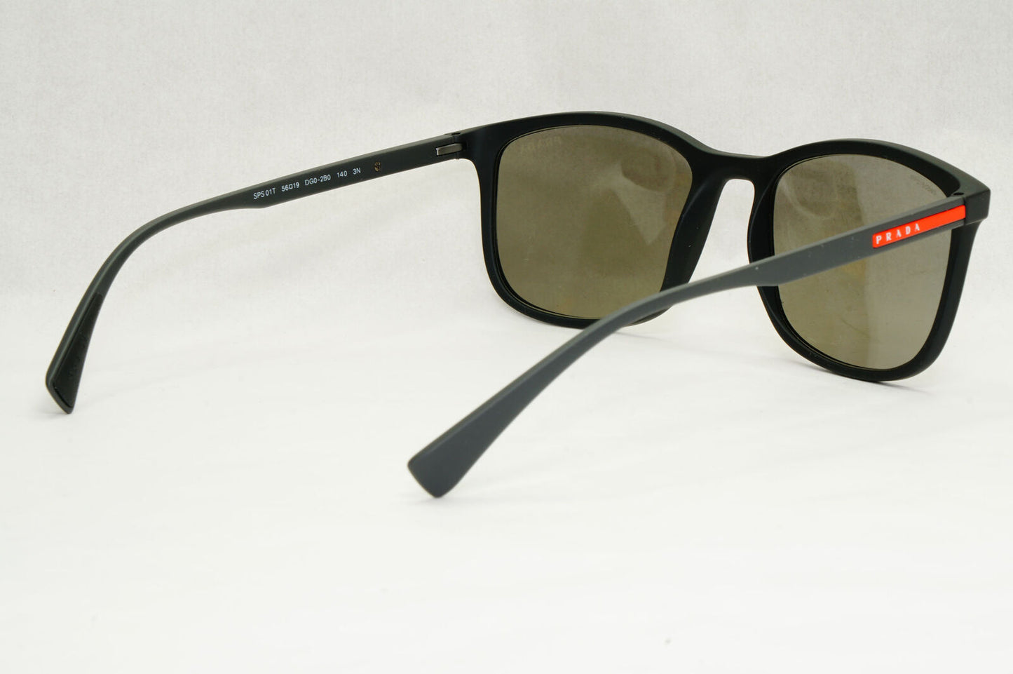 Prada Sunglasses Black Silver Mirror Square PS01TS SPS 01T DG0-2B0 56mm 050124