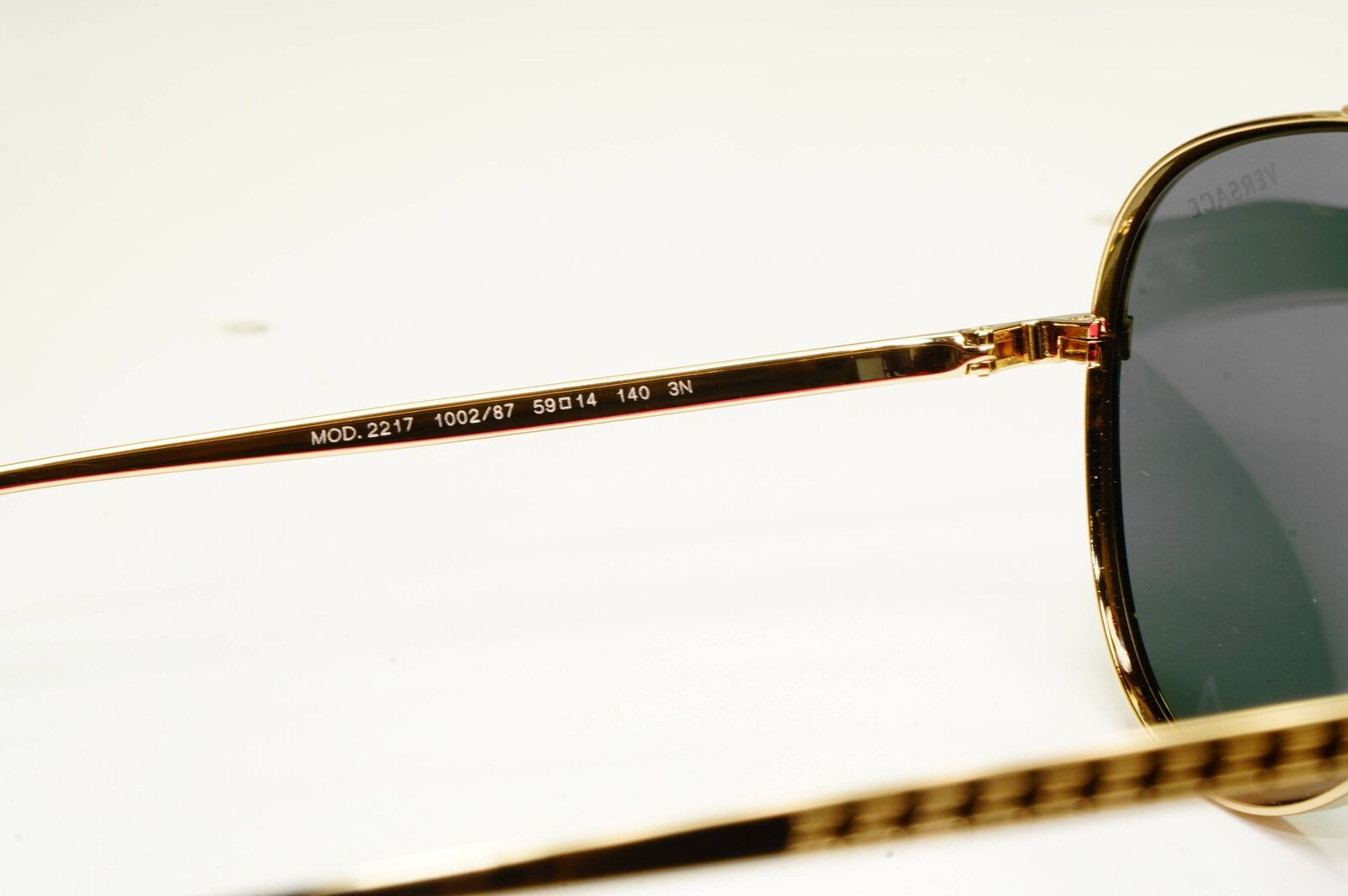 Versace Sunglasses Gold Pilot Metal Black Grey MOD VE 2217 1002/87 59mm