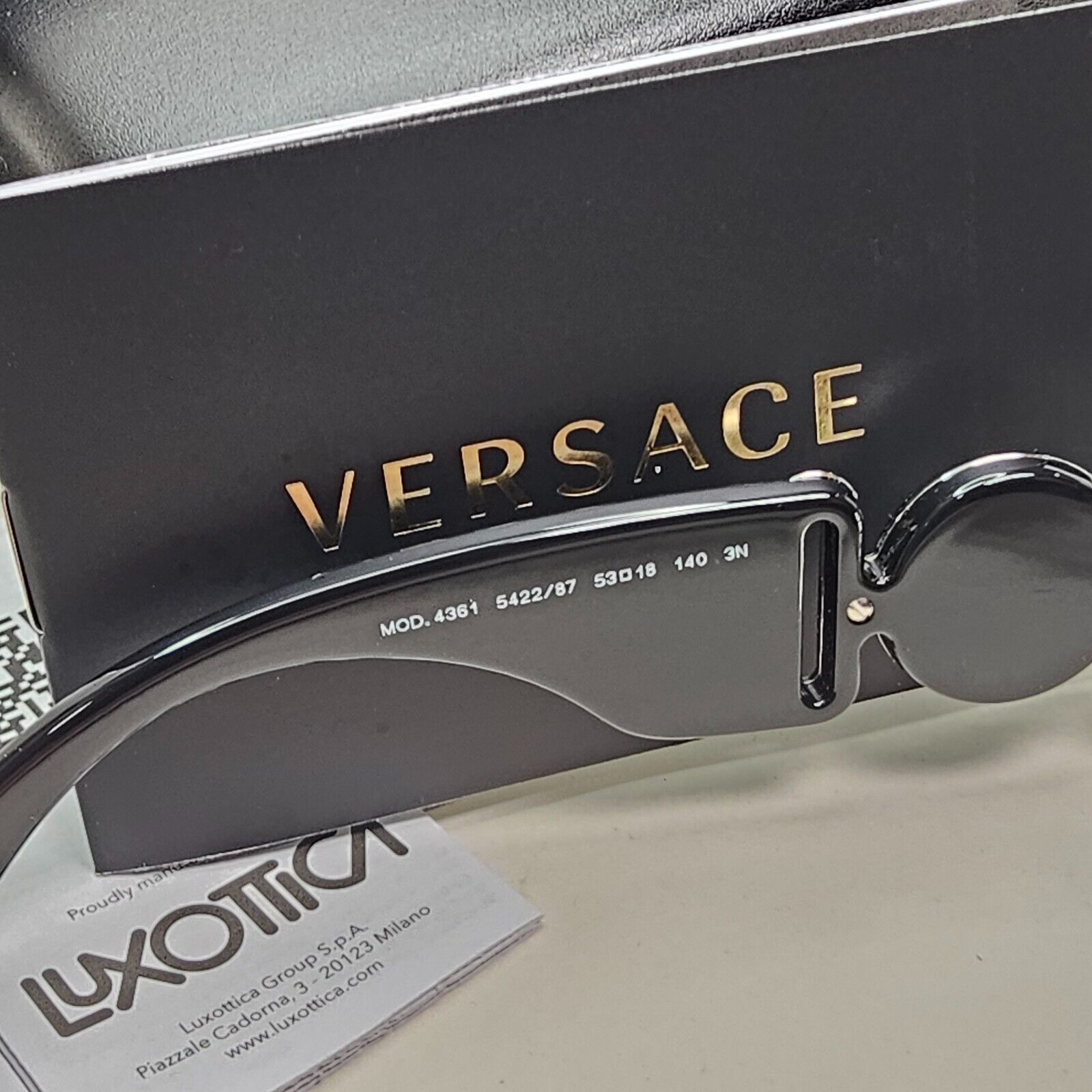 Versace Sunglasses Black Silver Medusa Grey Biggie MOD VE 4361 5422/87 53mm