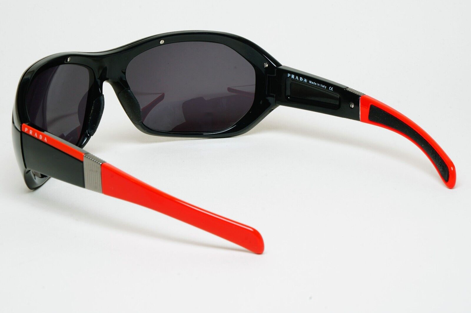 Prada Sunglasses 2006 Vintage Black Red Wrap Rossa PS01HS SPS 01H 7OV-1A1 070125