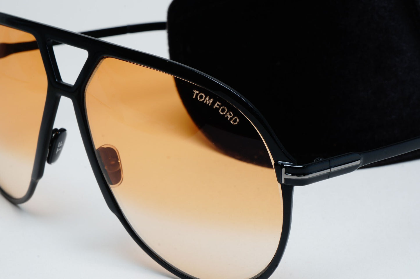 Tom Ford Sunglasses Xavier Black Yellow Large Pilot FT1060 TF 1060 01F [a]