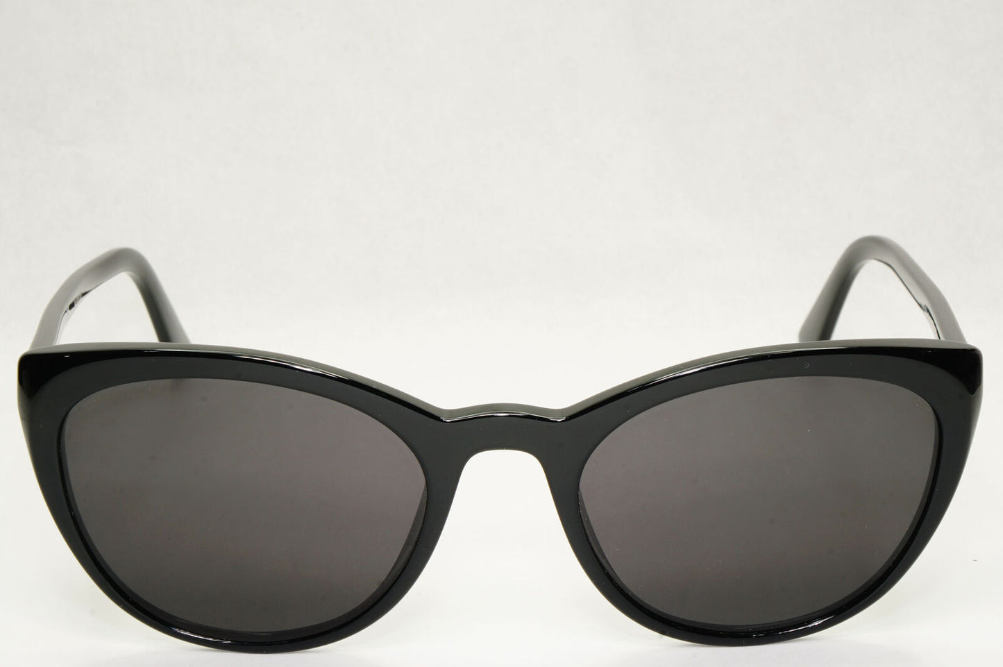 Prada Sunglasses Black Cat Eye Glossy Womens Fashion PR07VV VPR 07V 1AB-1O1 53mm
