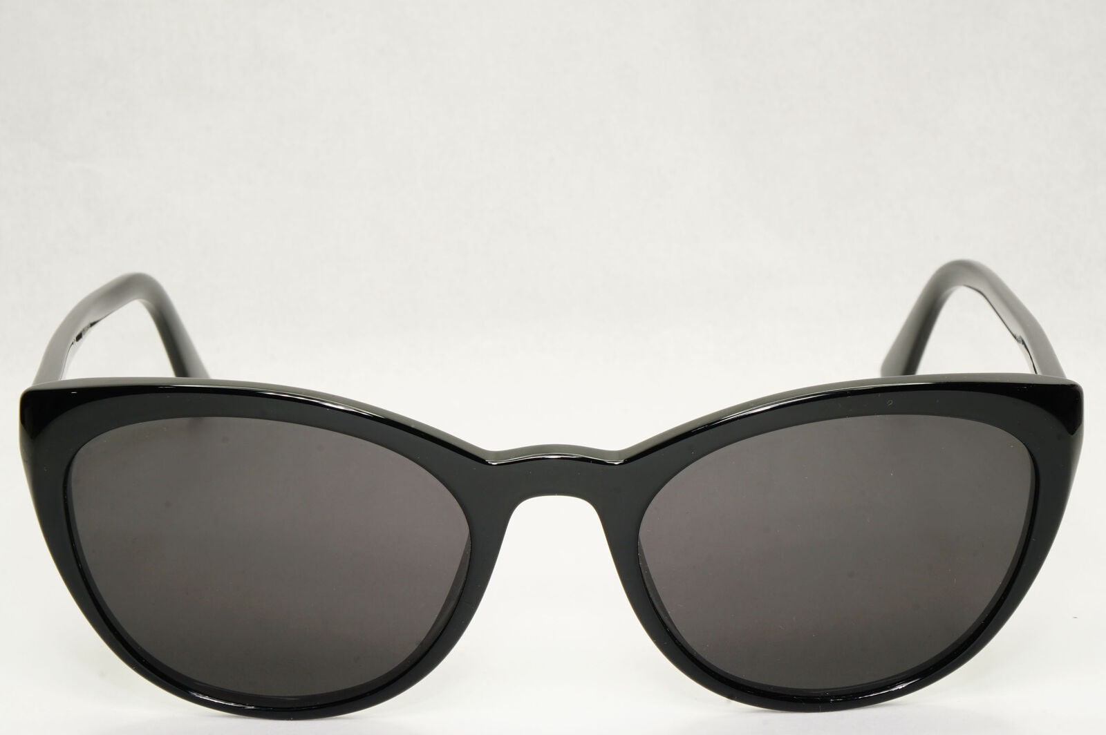 Prada Sunglasses Black Cat Eye Glossy Womens Fashion PR07VV VPR 07V 1AB-1O1 53mm