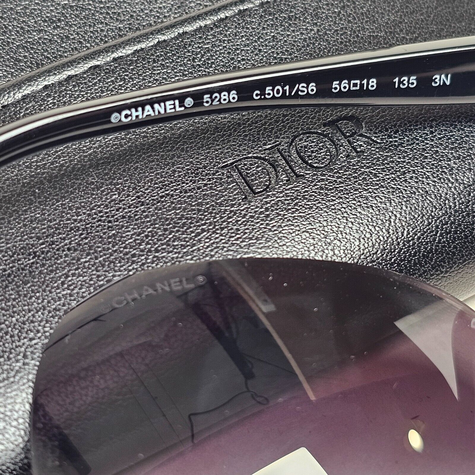 Chanel Sunglasses Black Glossy Square 5286 c.501/S6 56mm 261124
