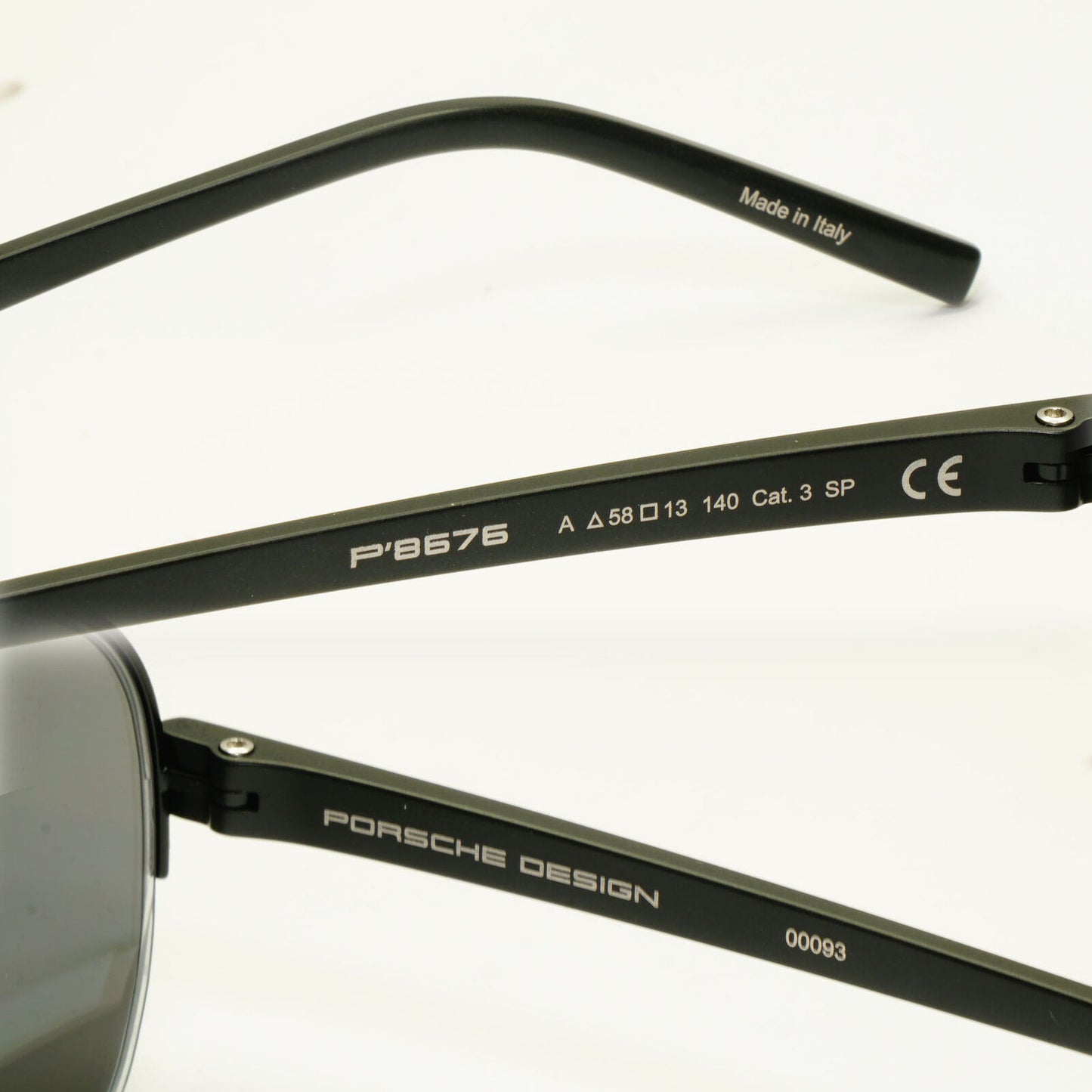 Porsche Design Silver Sunglasses Mirror Black Matte Fashion Pilot Mens P8676 A