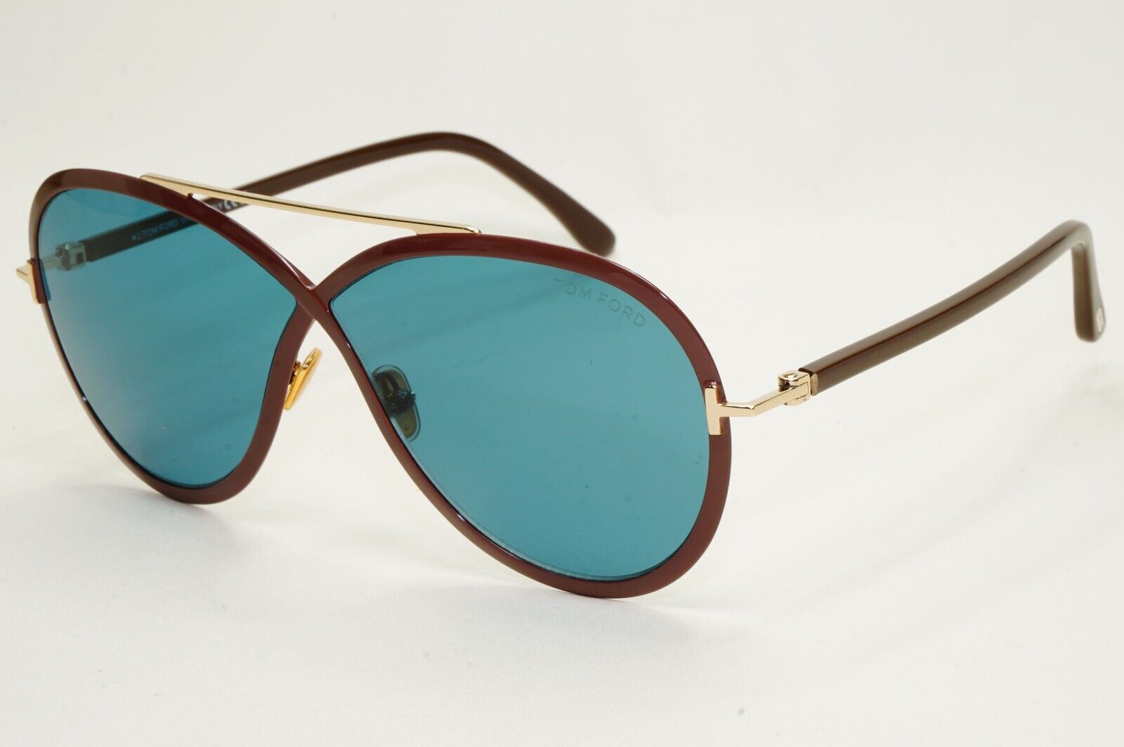 Tom Ford Sunglasses Rickie Pilot Brown Teal Blue Large FT1007 TF 1007 48V