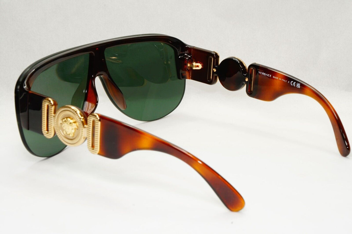 Versace Sunglasses Medusa Shield Brown Gold Green Visor MOD 4391 5317/71