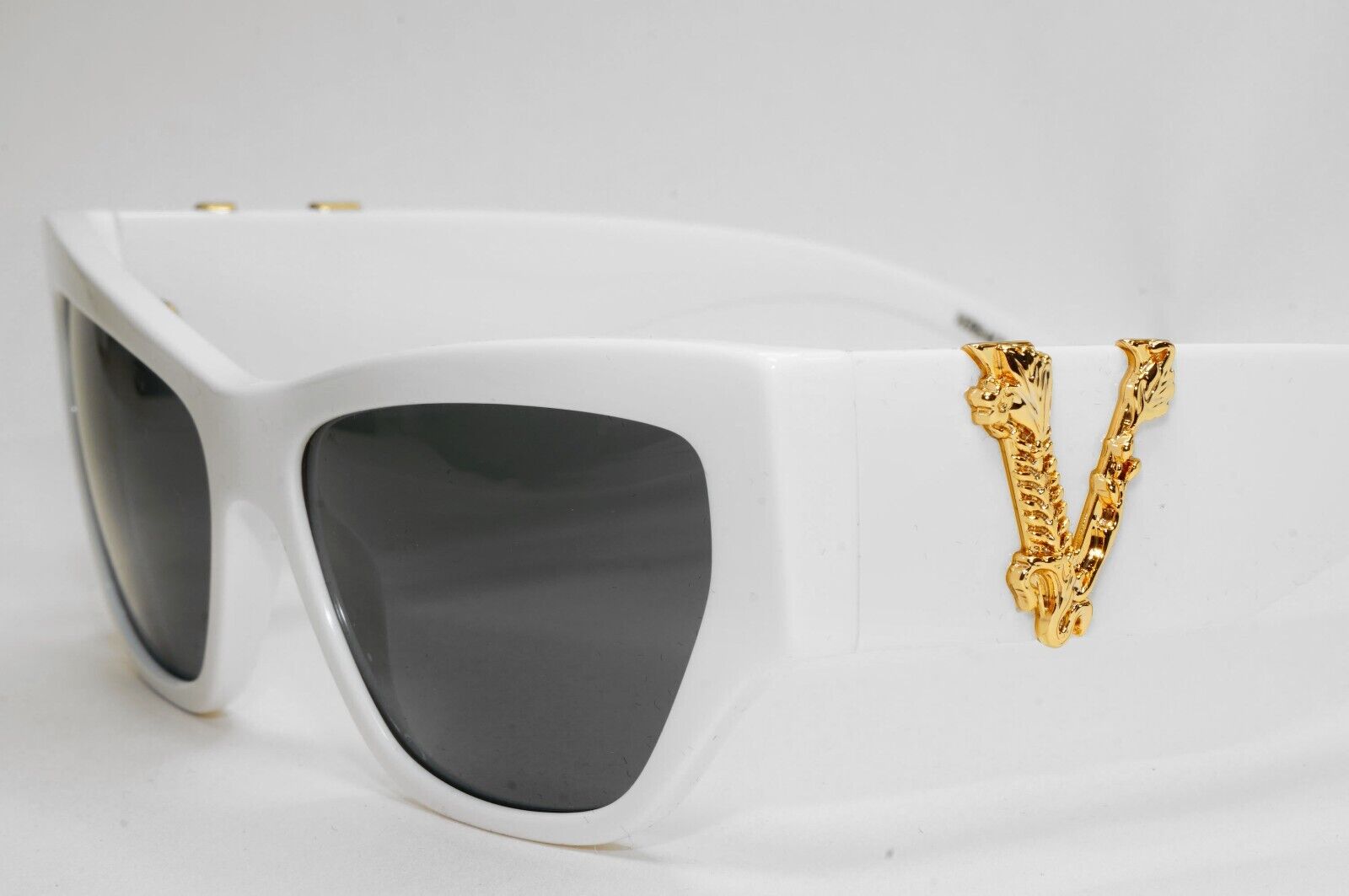 Versace Sunglasses White Gold V Black Square MOD VE 4383 5327/87 56mm