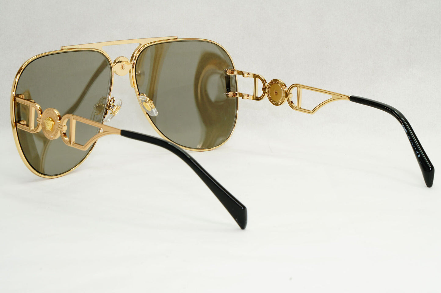 Versace Sunglasses Gold Silver Mirror Medusa Metal Pilot MOD VE 2255 1002/6G