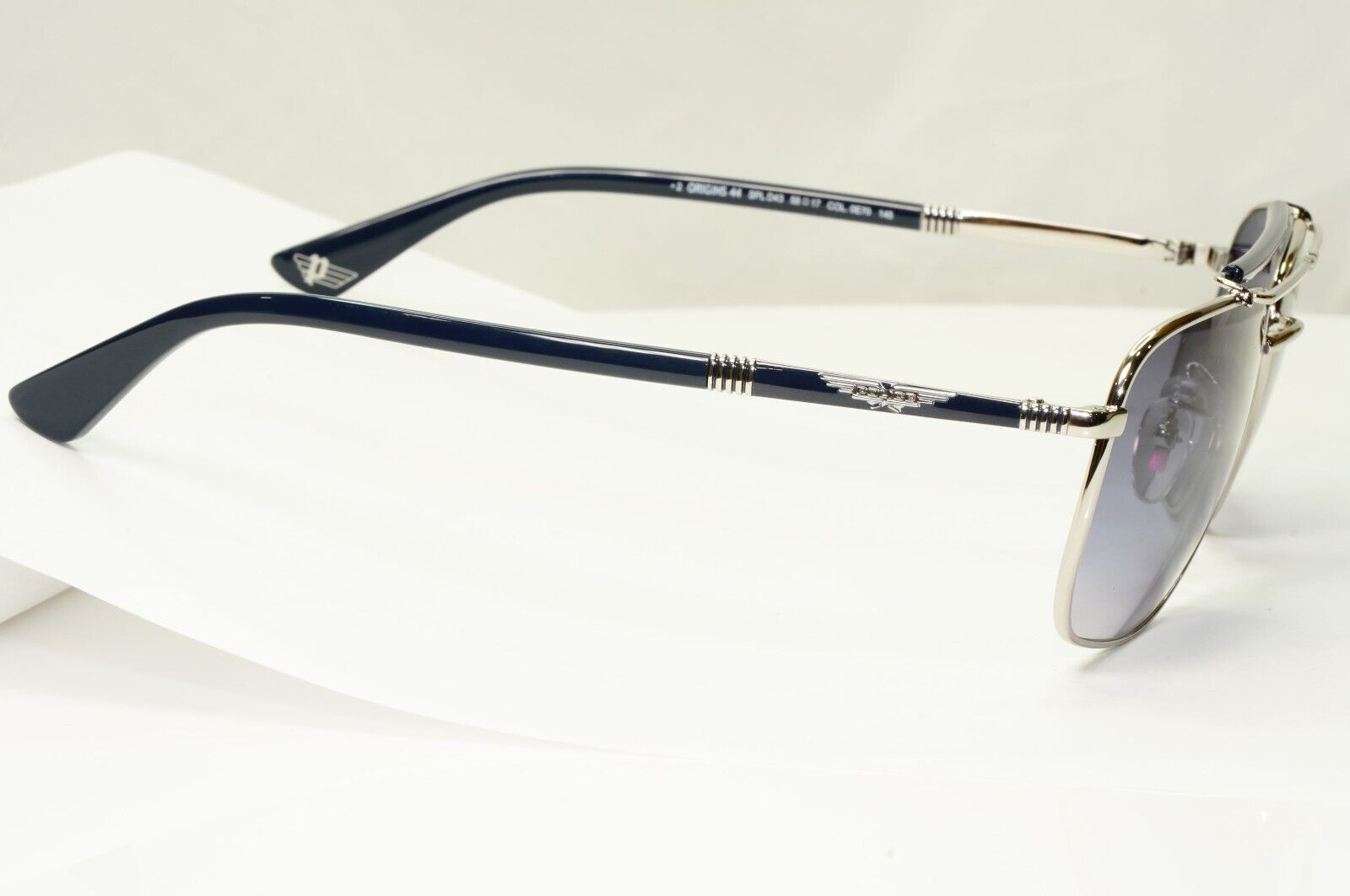 Police Grey Blue Sunglasses Pilot Brow Bar Origins 44 SPL D43 COL 0E70 58mm