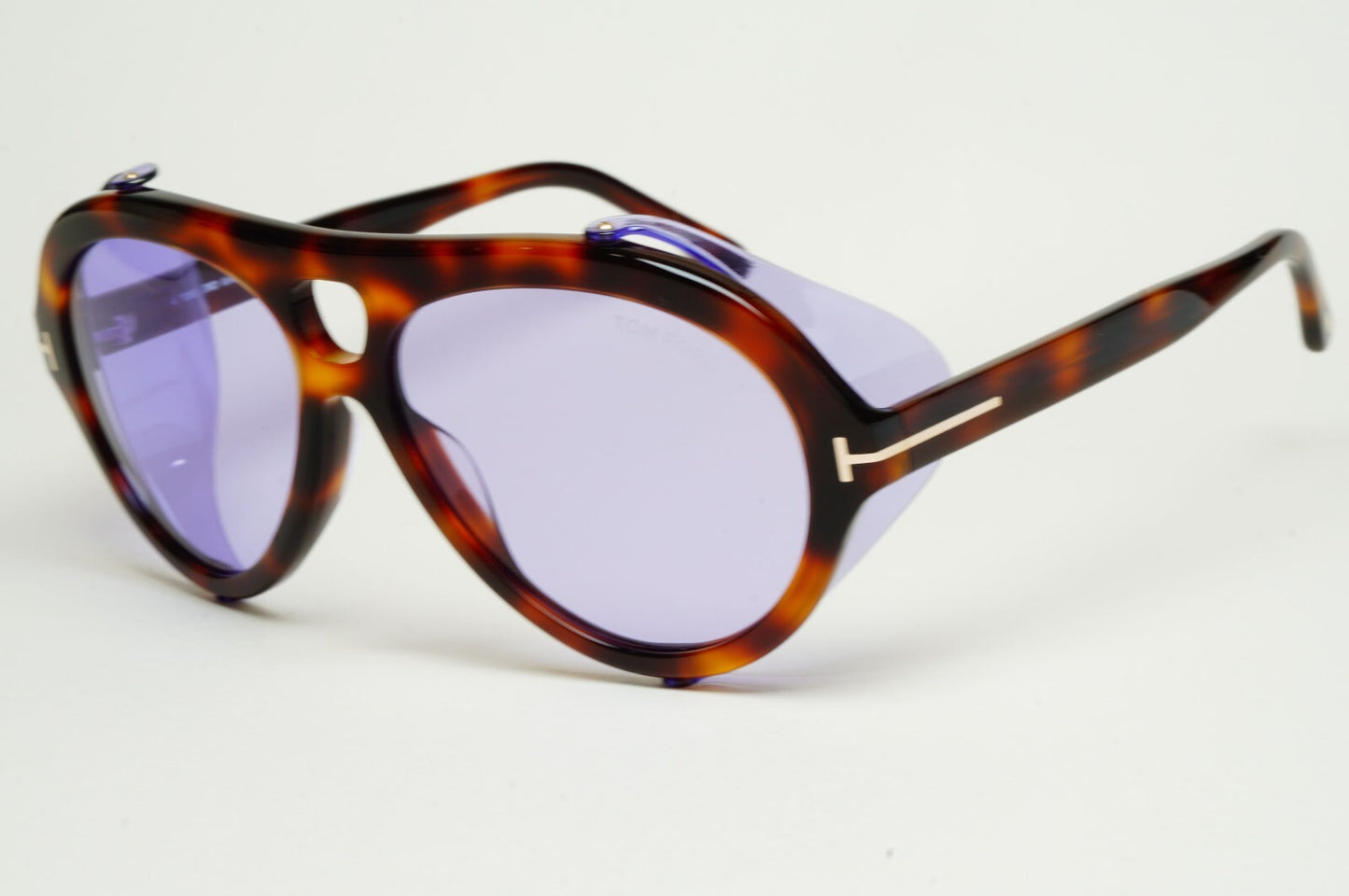 Tom Ford Sunglasses Neughman Brown Violet Pilot Side Shields FT0882 TF 882 53Y