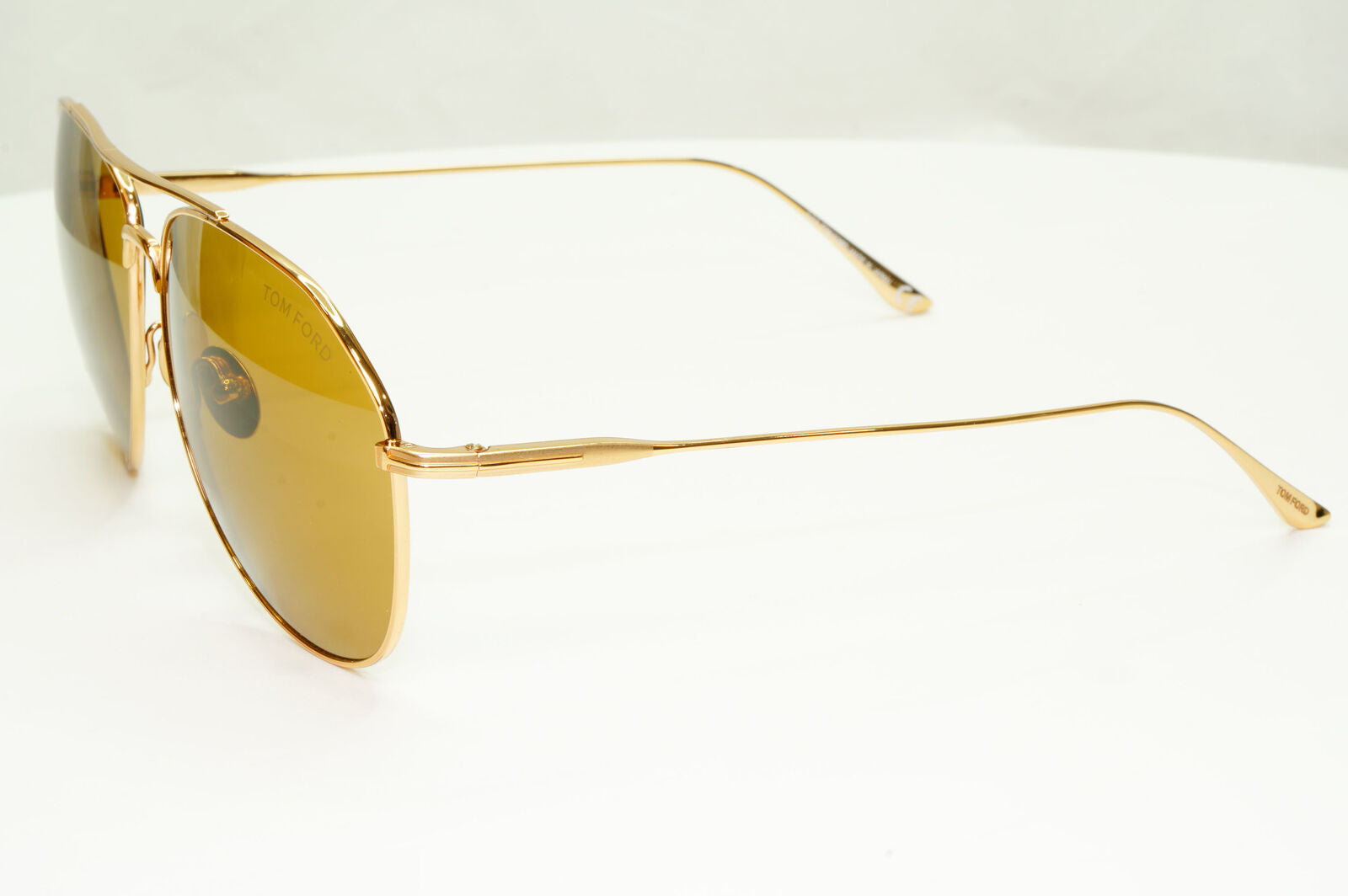 Tom Ford Titanium Japan Sunglasses Gold Brown Pilot Cyrus TF 747 30F FT0747
