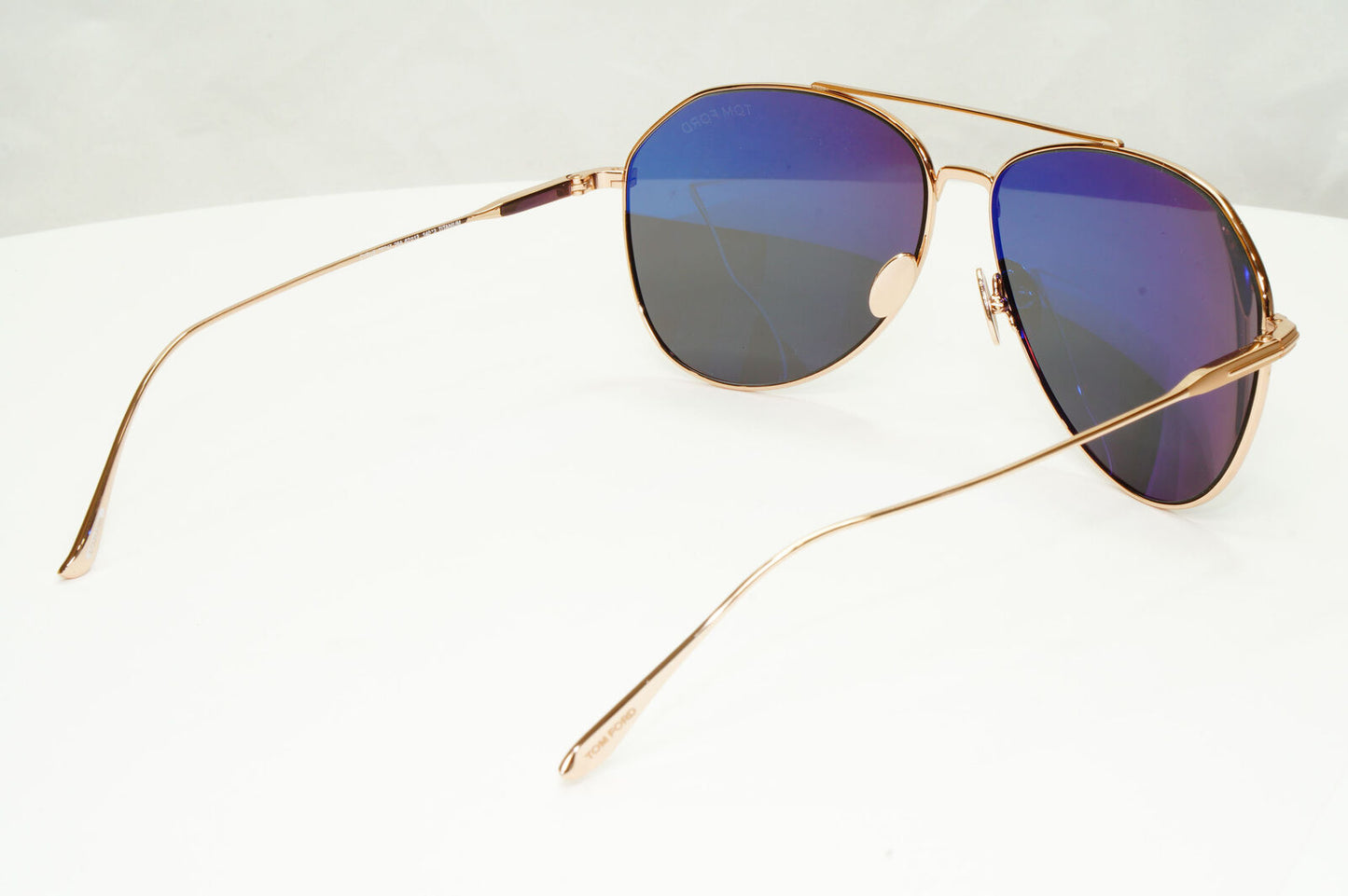 Tom Ford Titanium Japan Sunglasses Gold Grey Pilot Metal Cyrus TF 747 28A FT0747