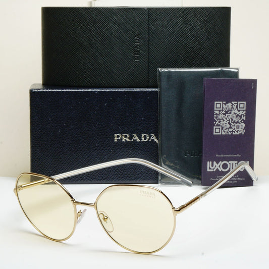 Prada Sunglasses Photochromic Gold Yellow Round PR65XS SPR 65X ZVN-01F