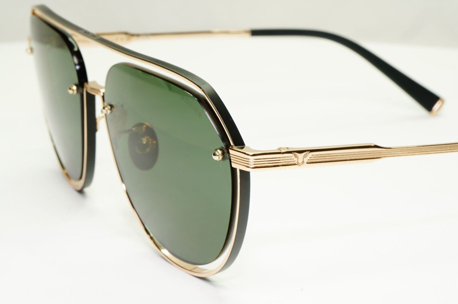 Police Lewis Hamilton F1 Sunglasses Gold Green Metal Pilot SPL E17 COL 0302