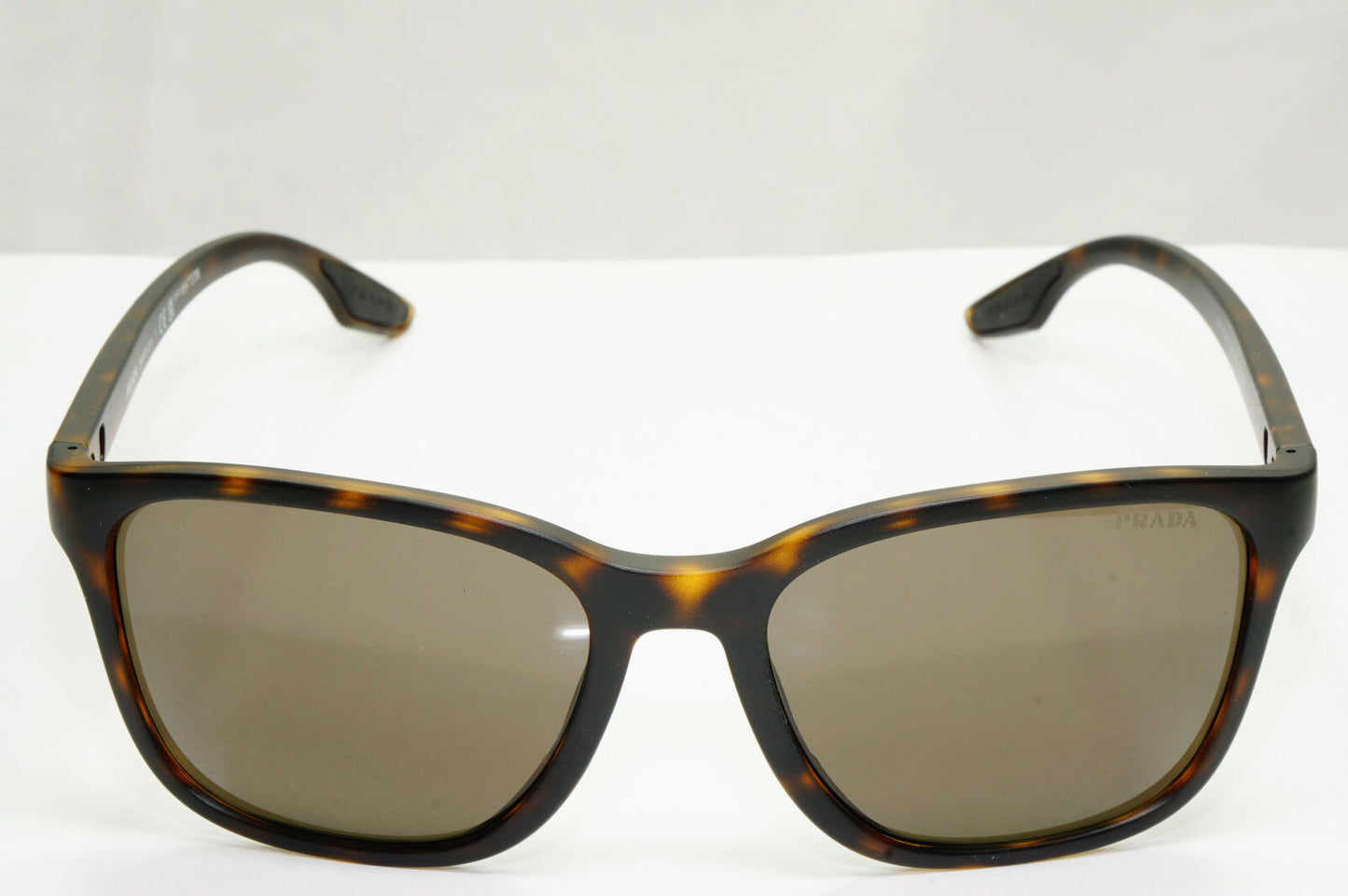 Prada Brown Sunglasses Tortoiseshell Square Red Stripe PS02WS SPS 02W 581-06H