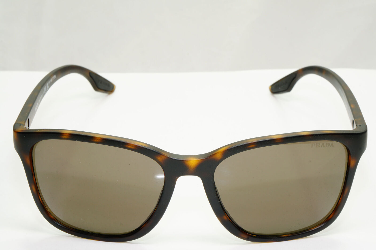 Prada Brown Sunglasses Tortoiseshell Square Red Stripe PS02WS SPS 02W 581-06H