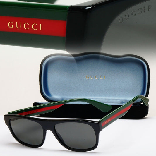 Gucci Sunglasses 2018 Polarized Black Grey Red Green GG0341S 002 56mm 110225