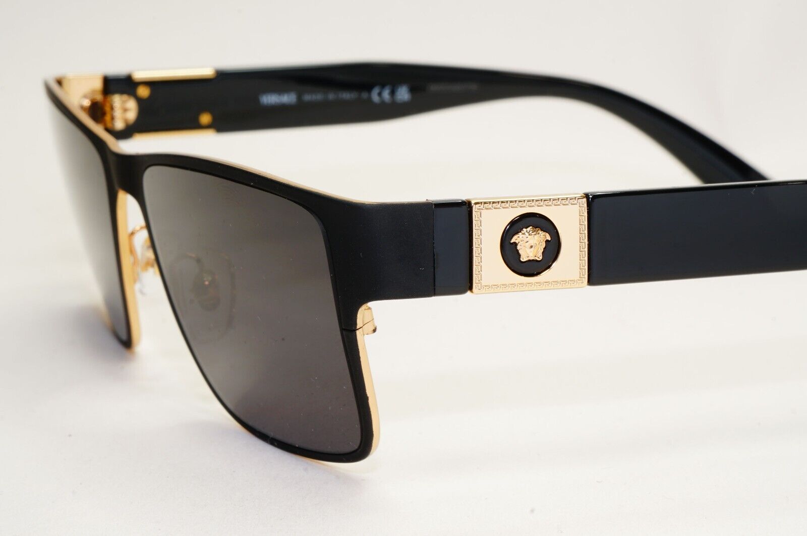Versace Sunglasses Black Square Gold Medusa MOD VE 1274 1436 55mm