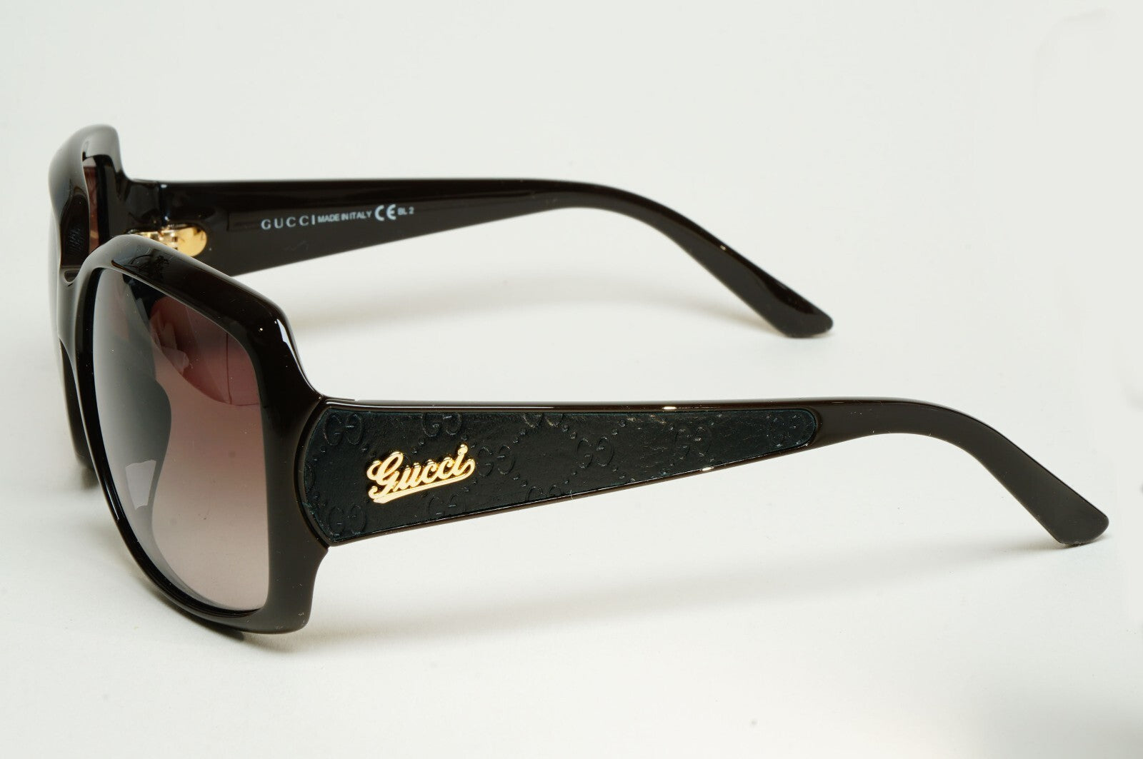 Gucci Sunglasses 2009 Vintage Leather Brown Black Square GG 3622/F/S COKHA 61mm