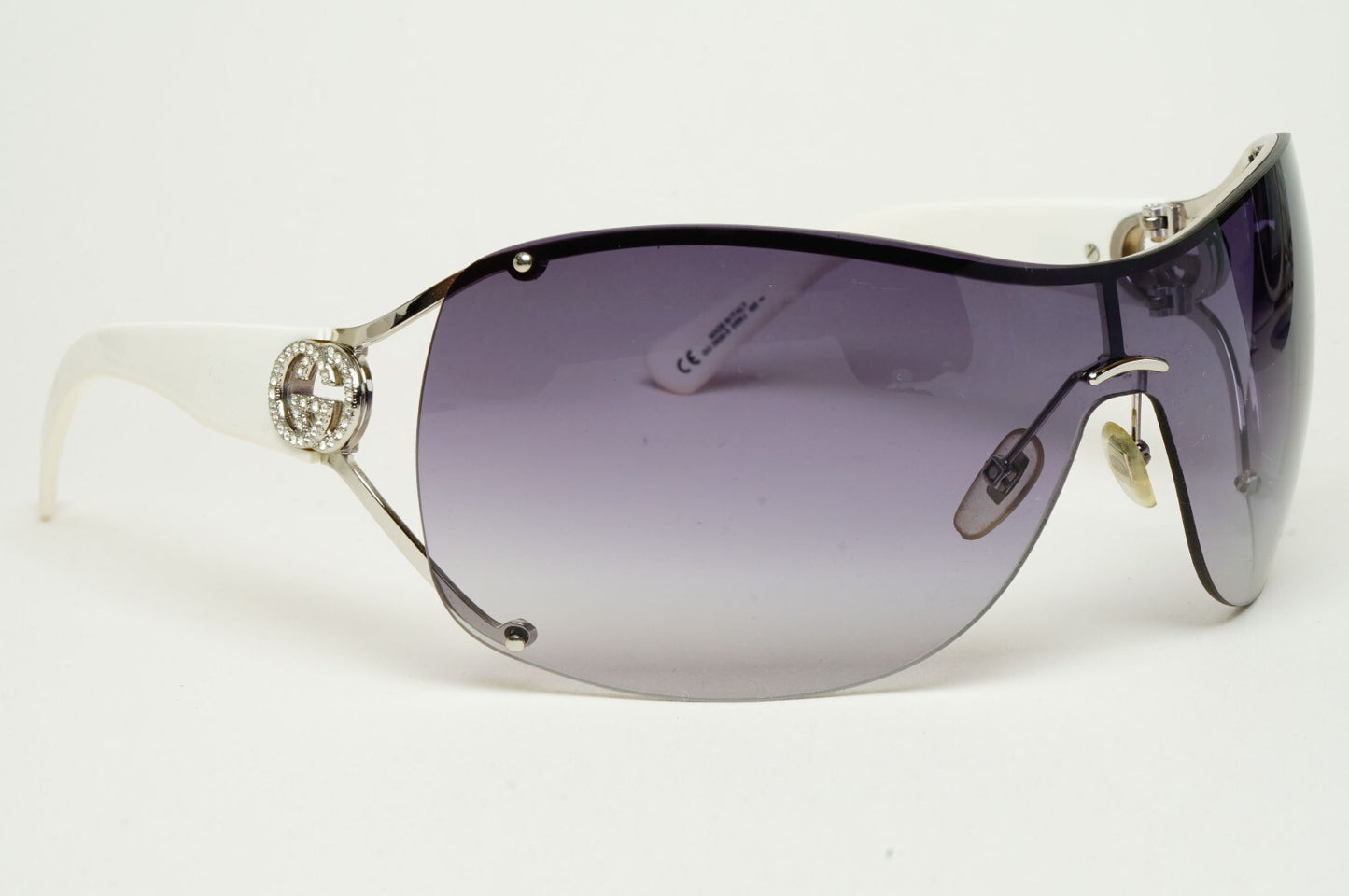 Gucci Sunglasses 2006 Vintage Shield Wrap Grey White GG 2808/S 010KJ 070325