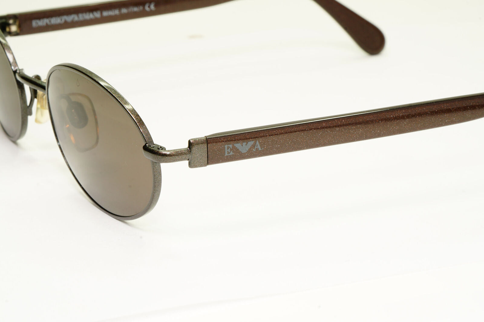 Emporio Armani 1997 Vintage Sunglasses Mens Womens Oval Brown Metal 083-S 1076