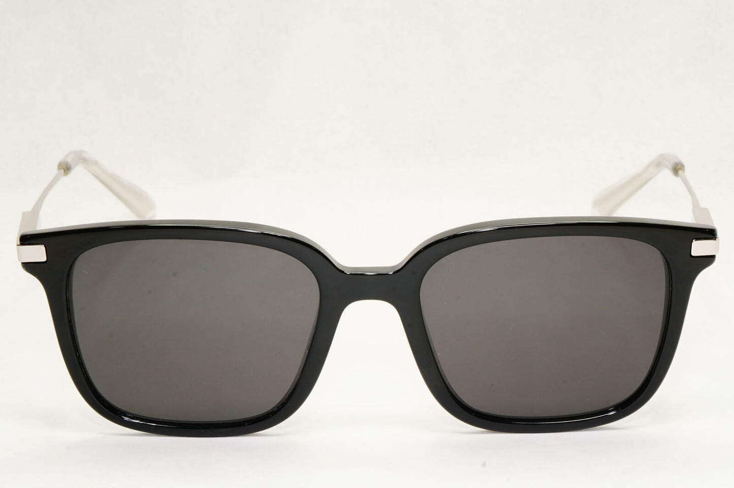Prada Sunglasses Black Silver Square Glossy Fashion PR04ZV VPR 04Z 1AB-1O1 50mm