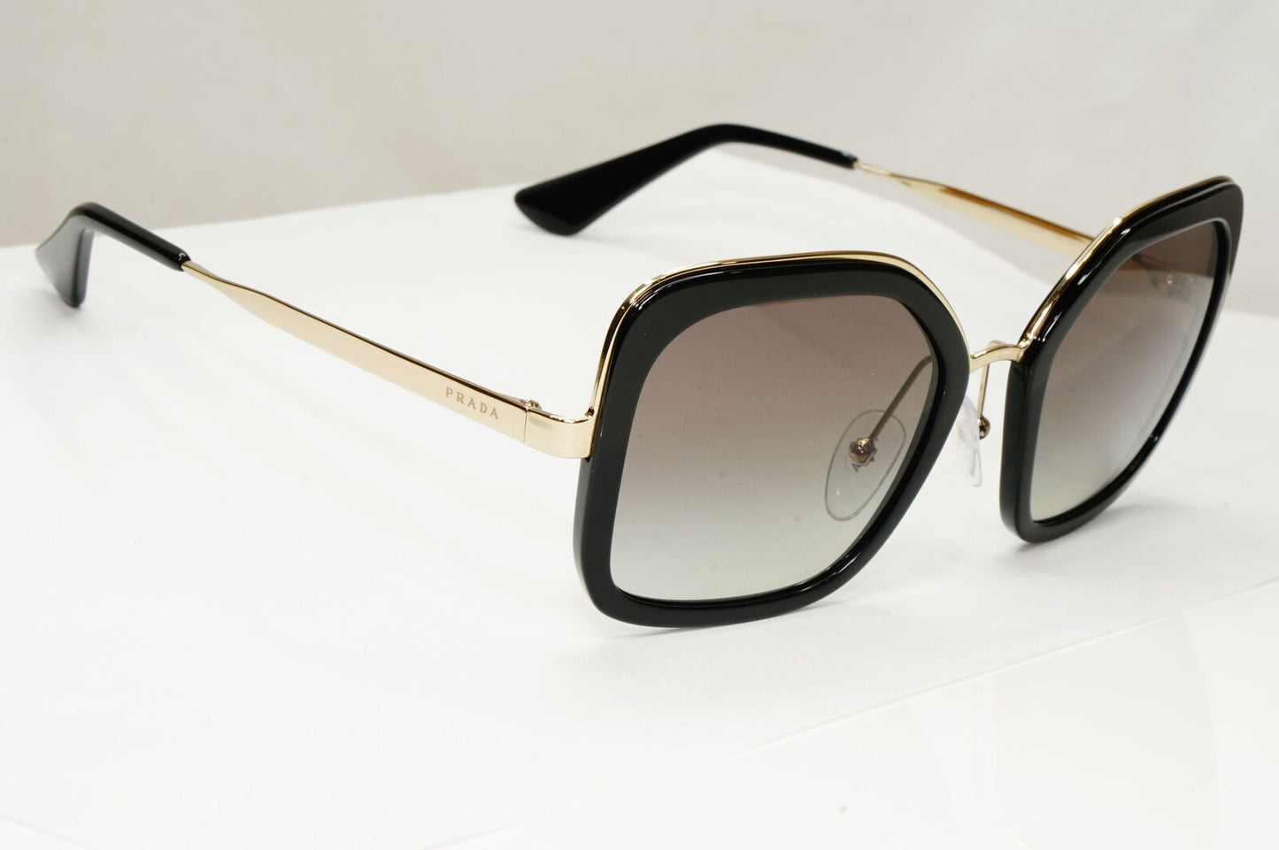 Prada Sunglasses Black Gold Square Grey Gradient PR57US SPR 57U 1AB-0A7