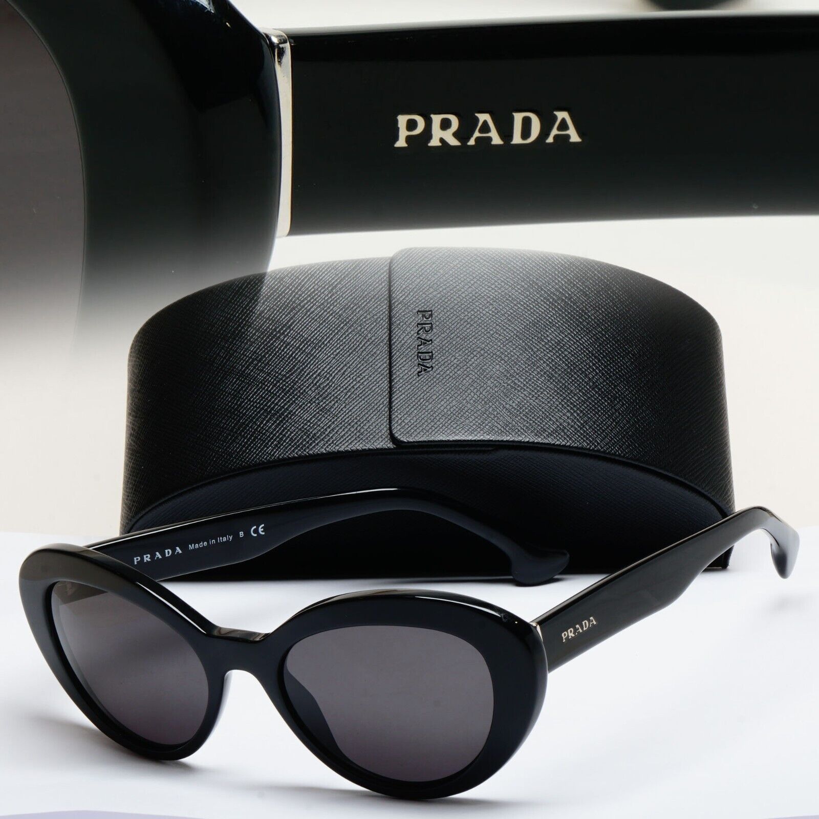 Prada Sunglasses 2015 Black Glossy Portrait PR15QS SPR 15Q 1AB-1A1 53mm 170125