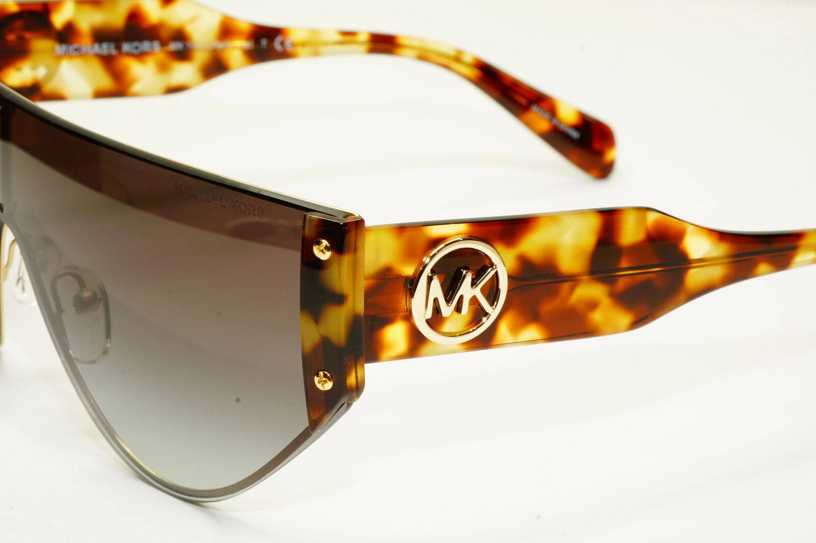 Michael Kors Womens Shield Visor Brown Gold Sunglasses MK 1080 Park City 10068G