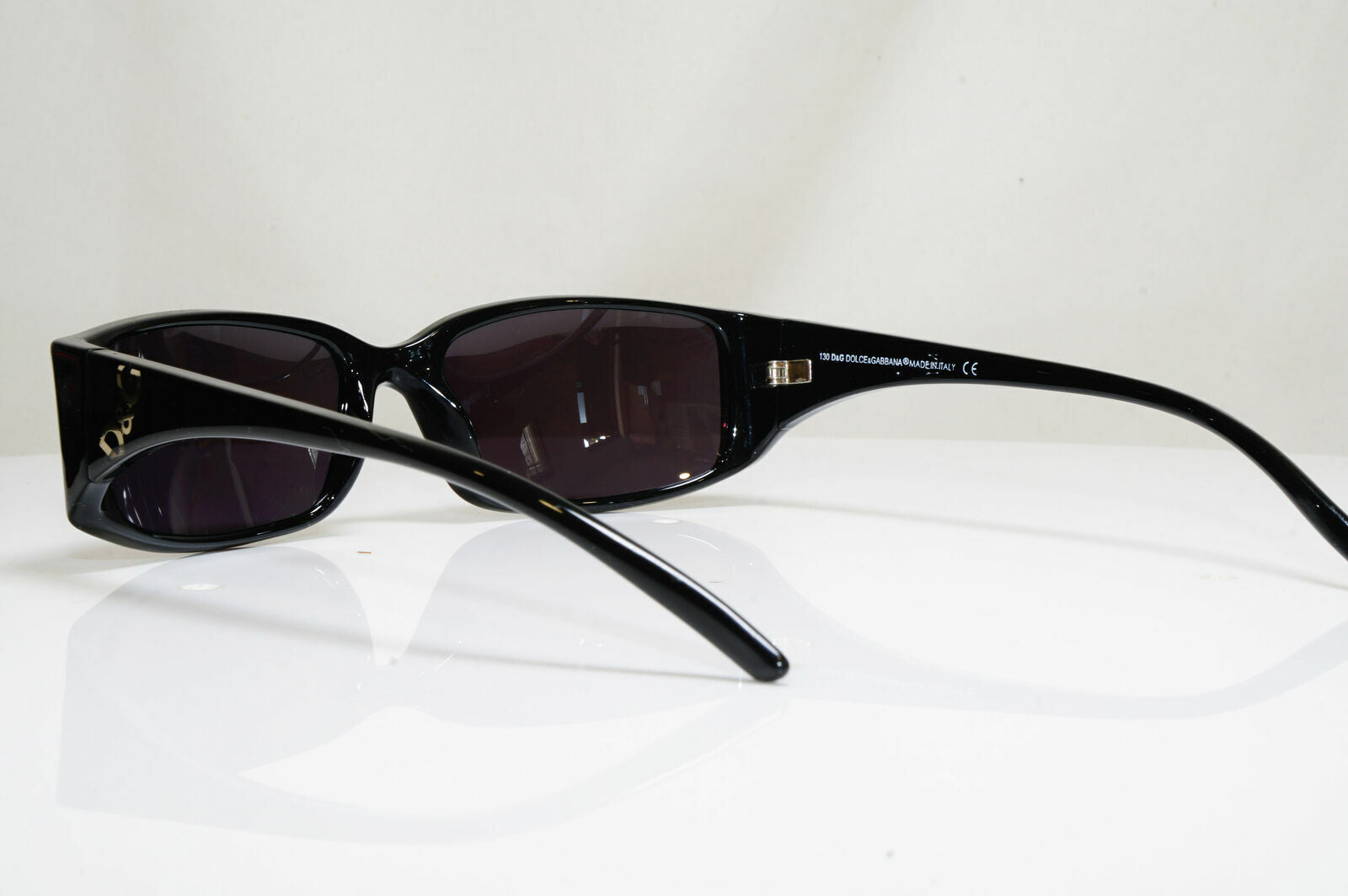 Authentic DOLCE & GABBANA Vintage Sunglasses Black Rectangle D&G 2201 B5 26535