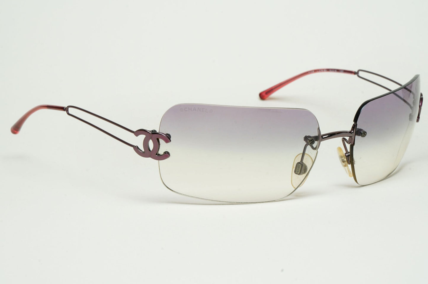 Chanel Sunglasses 2002 Vintage Grey Pale Violet Rimless 4068 c.228/8H 200225