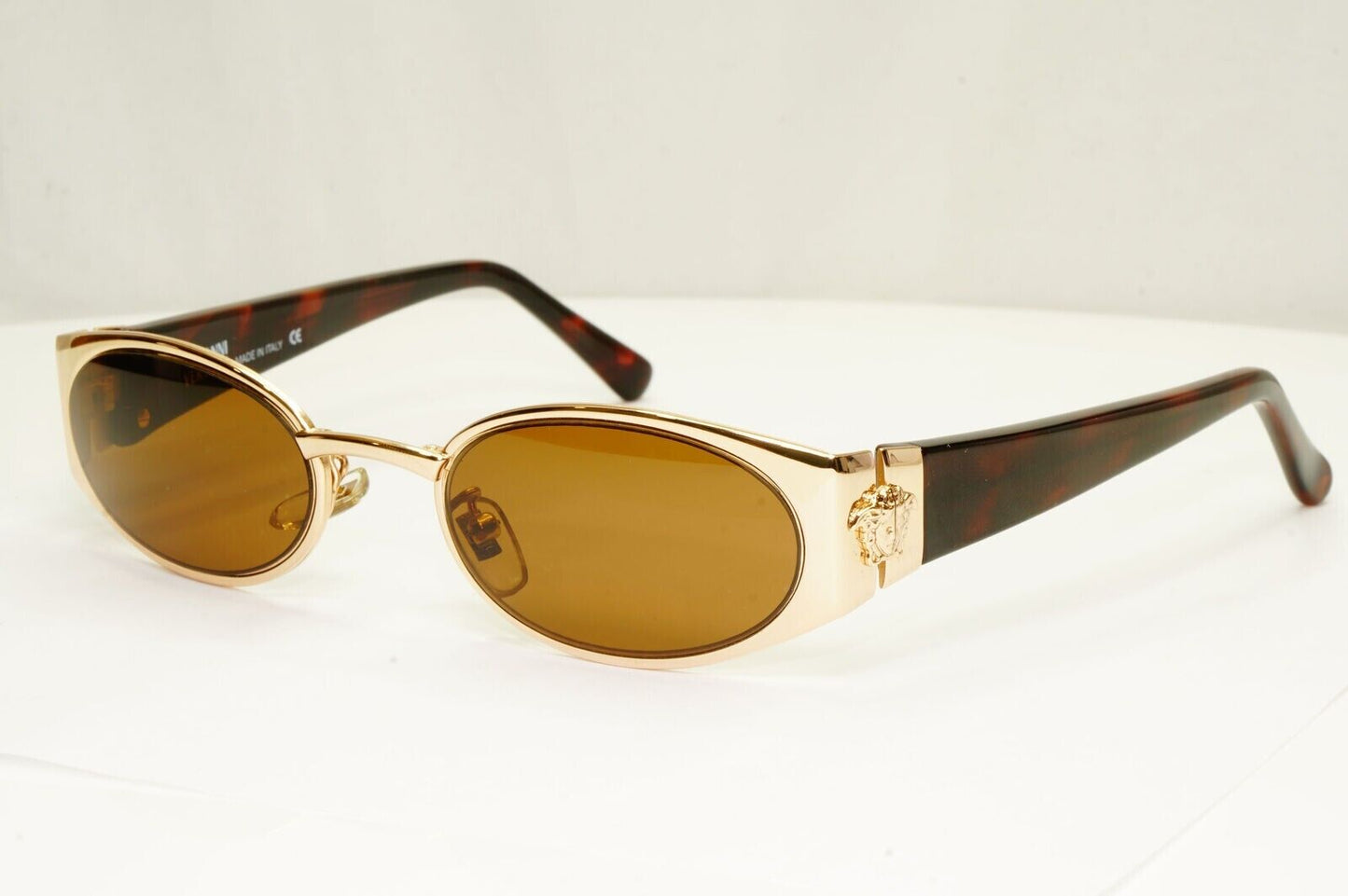 Gianni Versace 1996 Vintage Gold Brown Medusa Metal Sunglasses MOD X30 COL 030