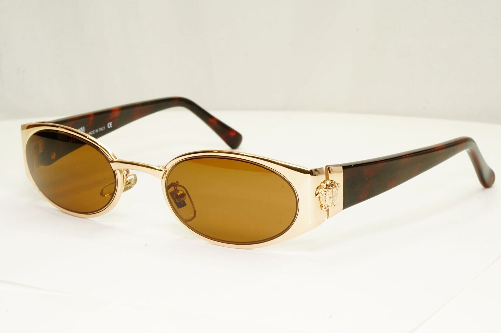 Gianni Versace 1996 Vintage Gold Brown Medusa Metal Sunglasses MOD X30 COL 030