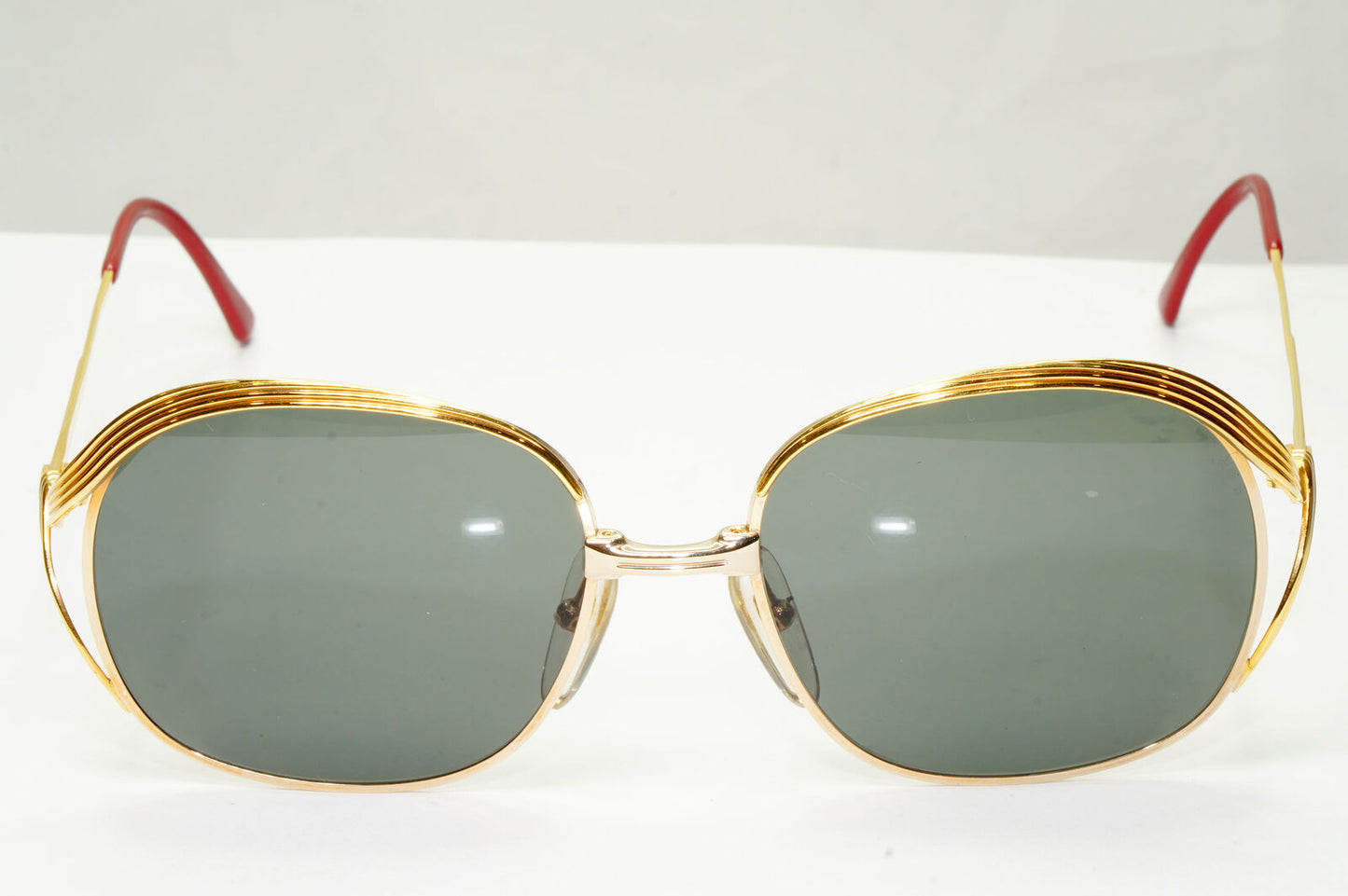 Dior 1990s Vintage Sunglasses Austria Metal Gold Grey Green 2474 44 071222