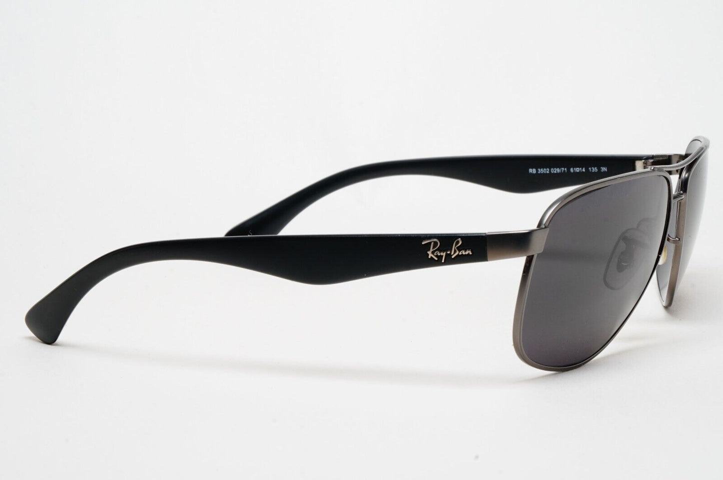 Ray-Ban Sunglasses with Custom Lenses Black Gunmetal Pilot RB 3502 029/71 211124