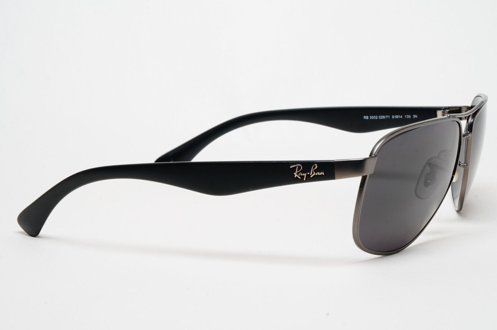Ray-Ban Sunglasses with Custom Lenses Black Gunmetal Pilot RB 3502 029/71 211124