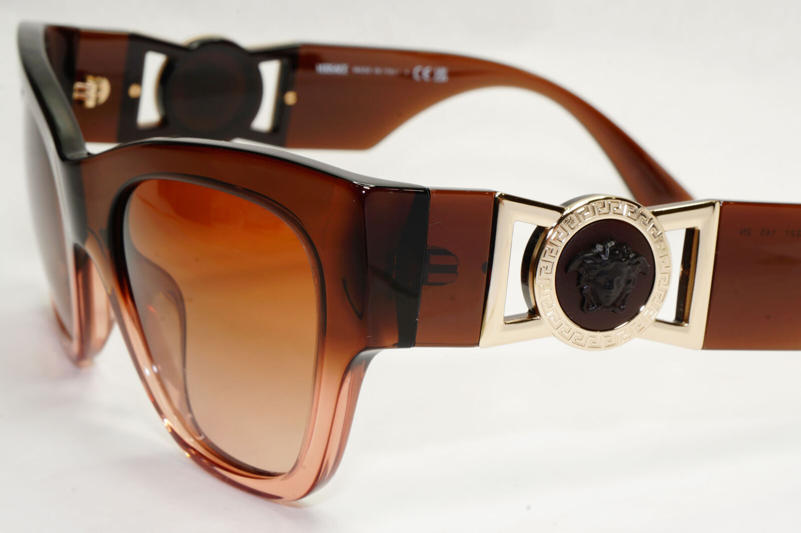 Versace Sunglasses Brown Gold Medus Square Transparent MOD VE 4415-U 5332/13