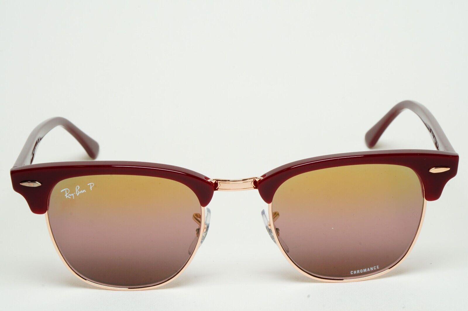 Ray-Ban Sunglasses Clubmaster Polarised Chromance Bordeaux RB 3016 1365/G9 49mm