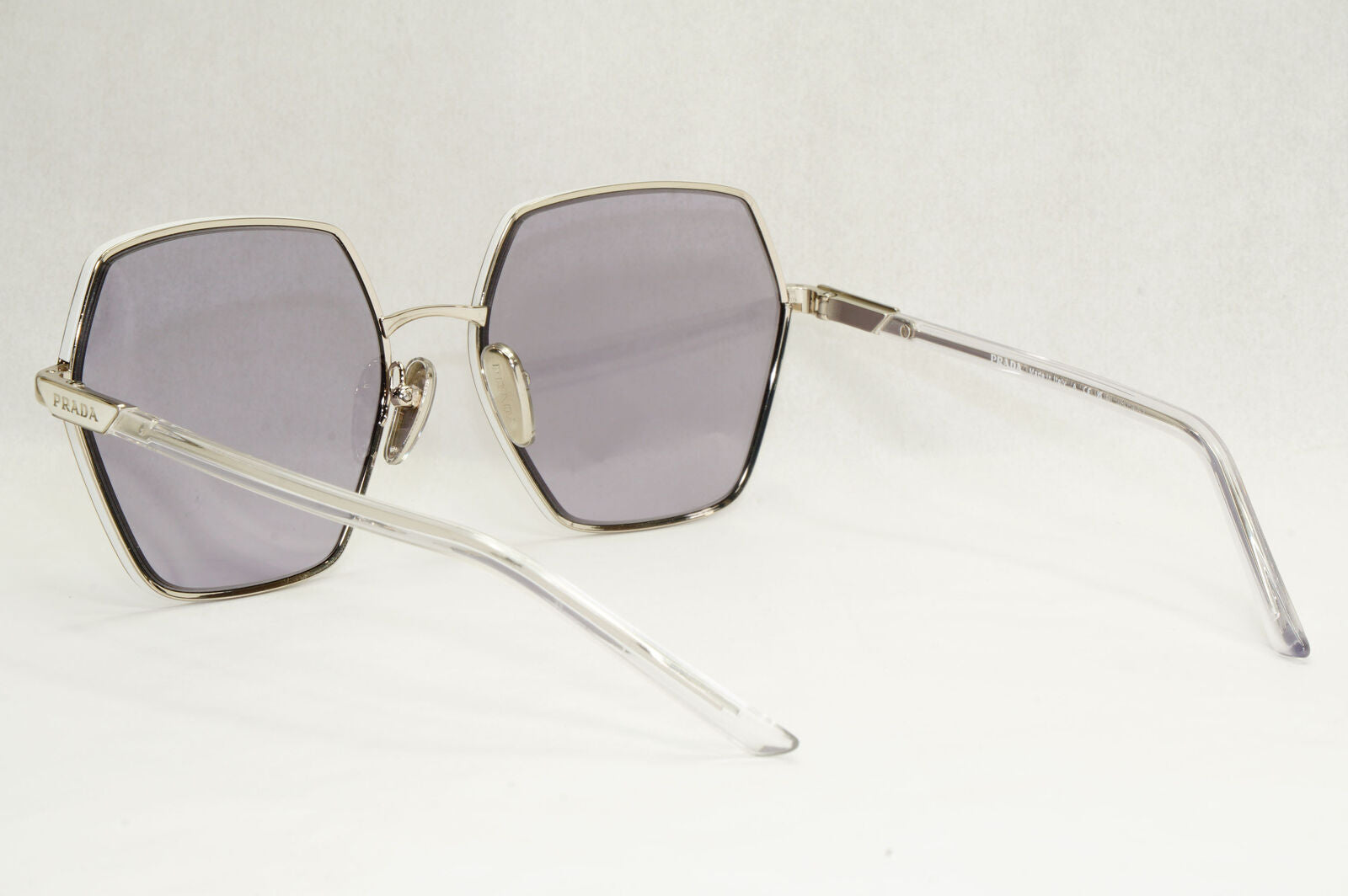 Prada Sunglasses Violet Silver Tranparent Hexagonal PR56YS SPR 56Y 1BC-09M 58mm