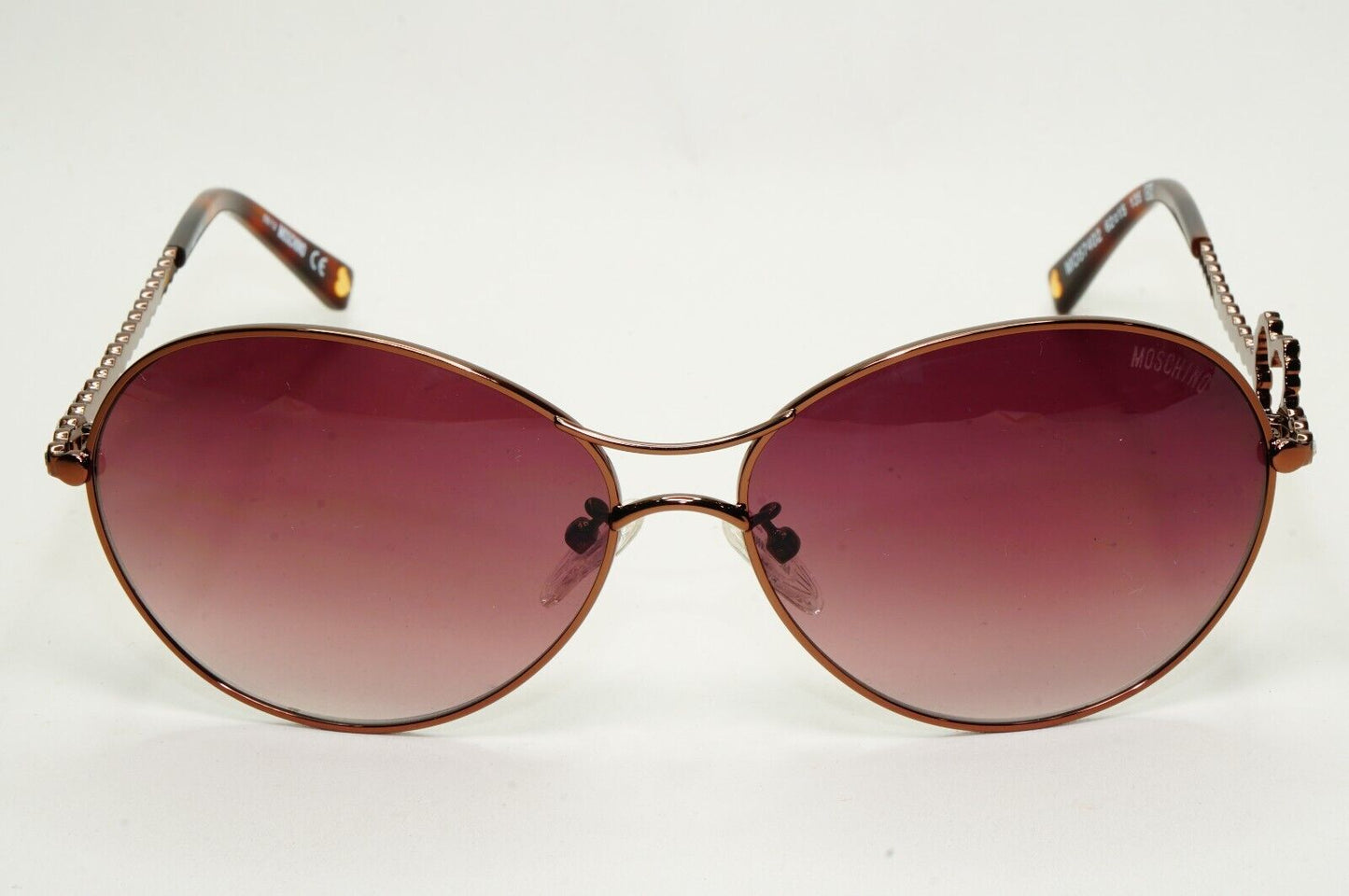 Moschino Sunglasses 2005 Vintage Brown Bronze Oval Heart MO574 02 101124