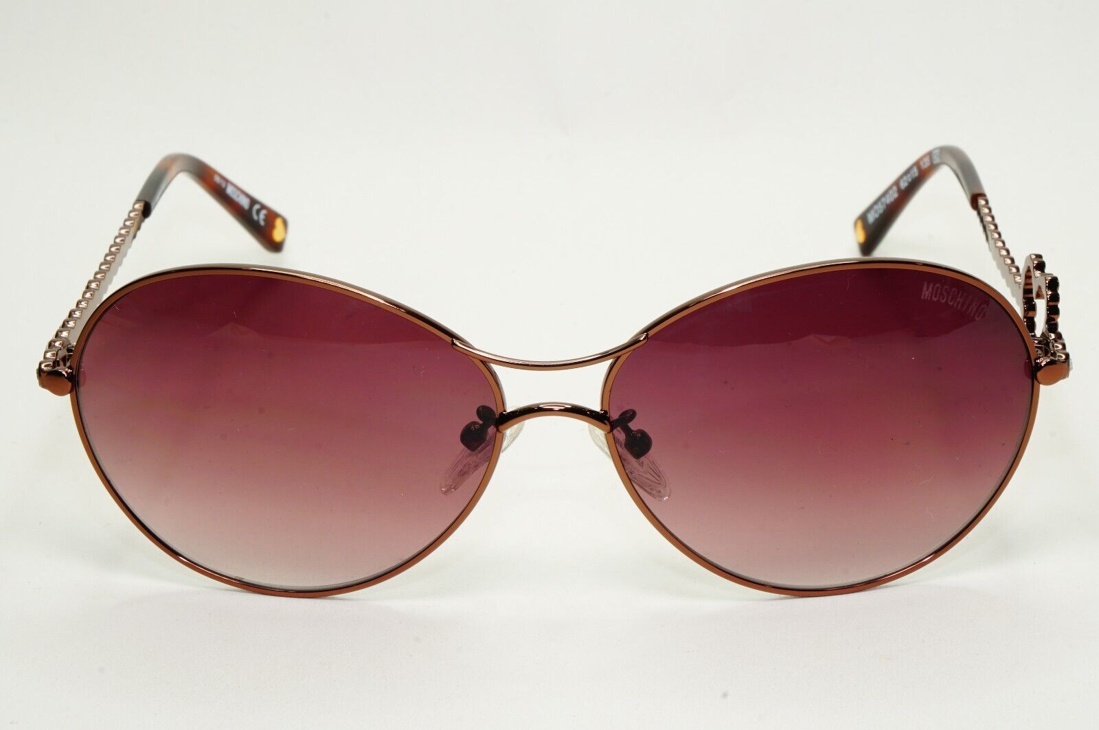 Moschino Sunglasses 2005 Vintage Brown Bronze Oval Heart MO574 02 101124