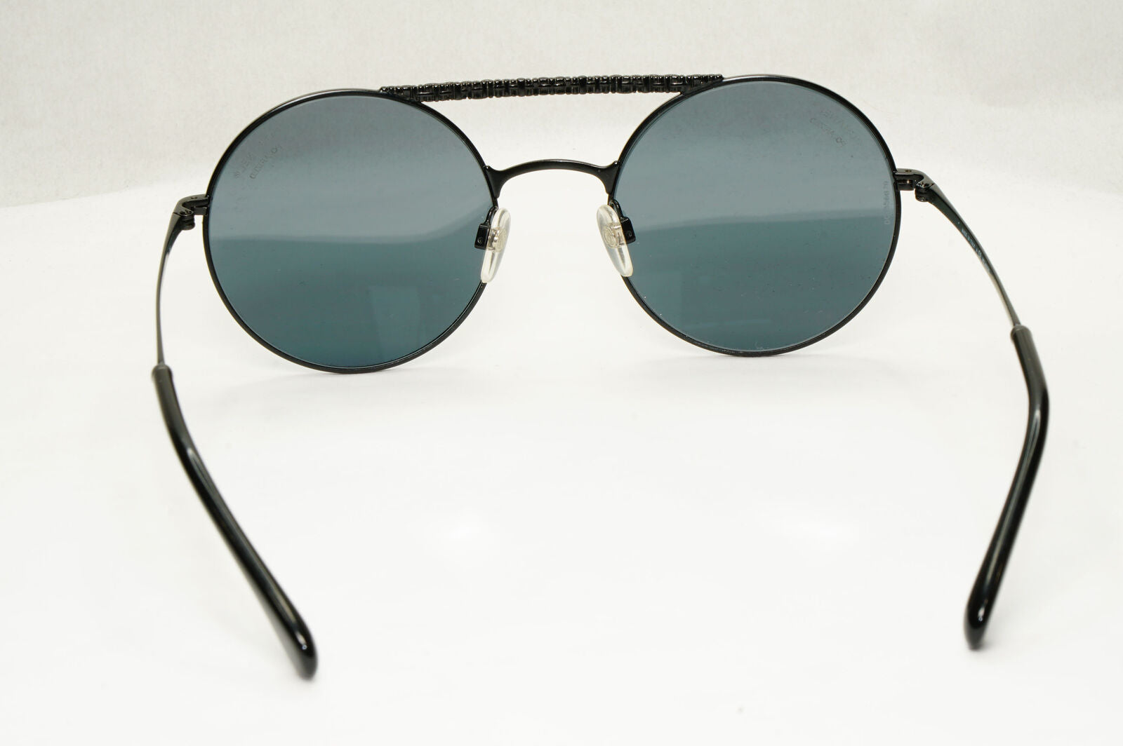Chanel Black Polarized Sunglasses Round Metal Pilot Luxury 4232 c.101/T8 130523