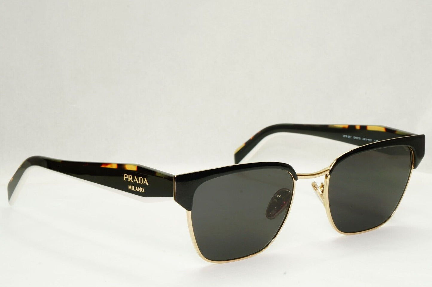 Prada Sunglasses Black Gold Tortoise Brown Milano PR65YV VPR 65Y AAV-1O1 51mm