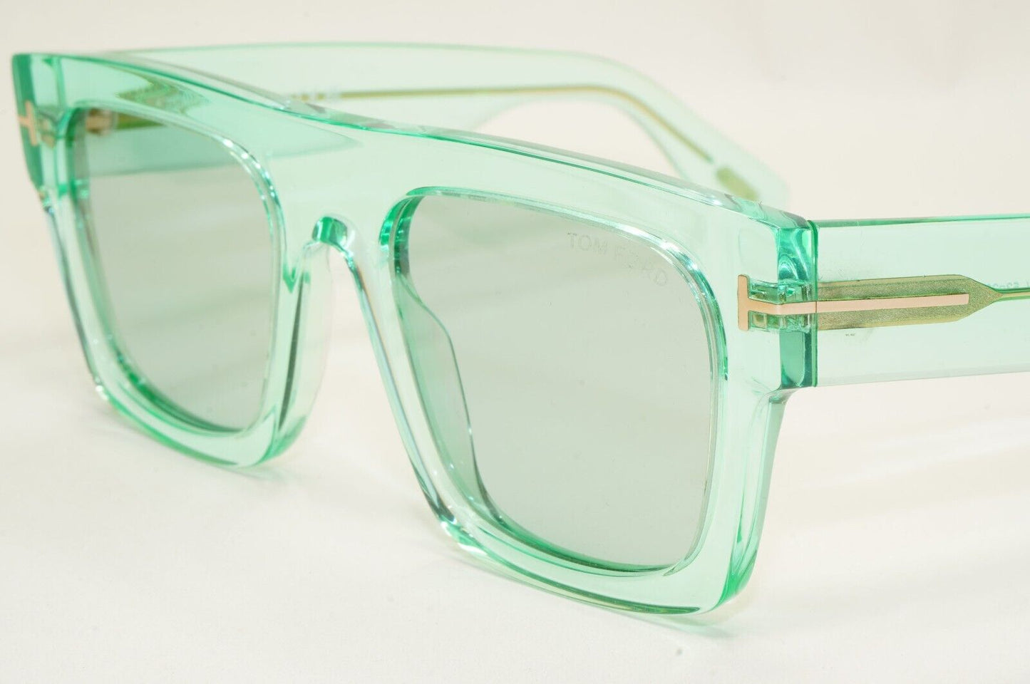 Tom Ford Sunglasses Fausto Transparent Green Blue Square FT0711 TF 711 84V 53mm