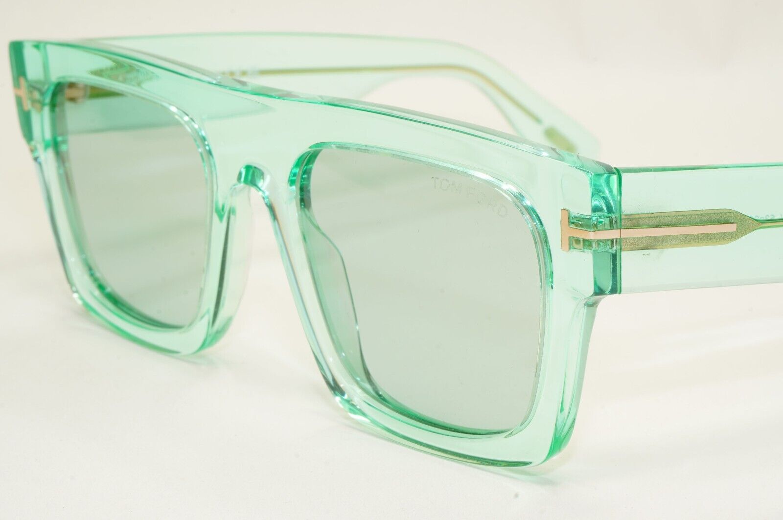 Tom Ford Sunglasses Fausto Transparent Green Blue Square FT0711 TF 711 84V 53mm