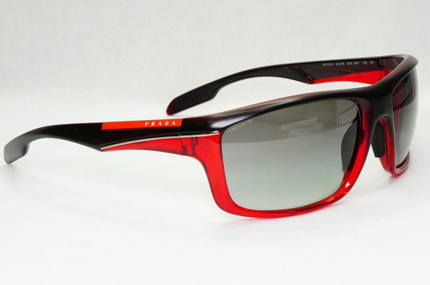 Prada Sunglasses 2012 Red Maroon Grey Gradient Wrap PS01NS SPS 01N GAF-3M1