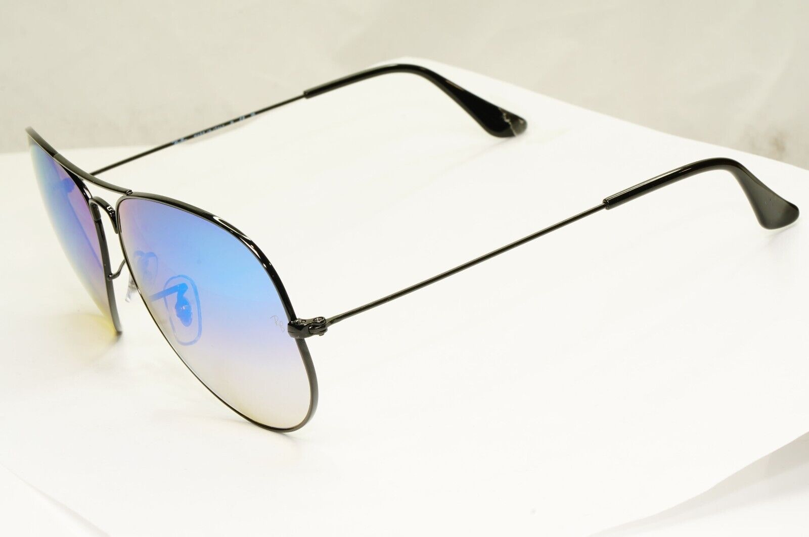Ray-Ban Sunglasses Aviator Blue Mirror Brown Gradient Black Flash RB 3025  62mm