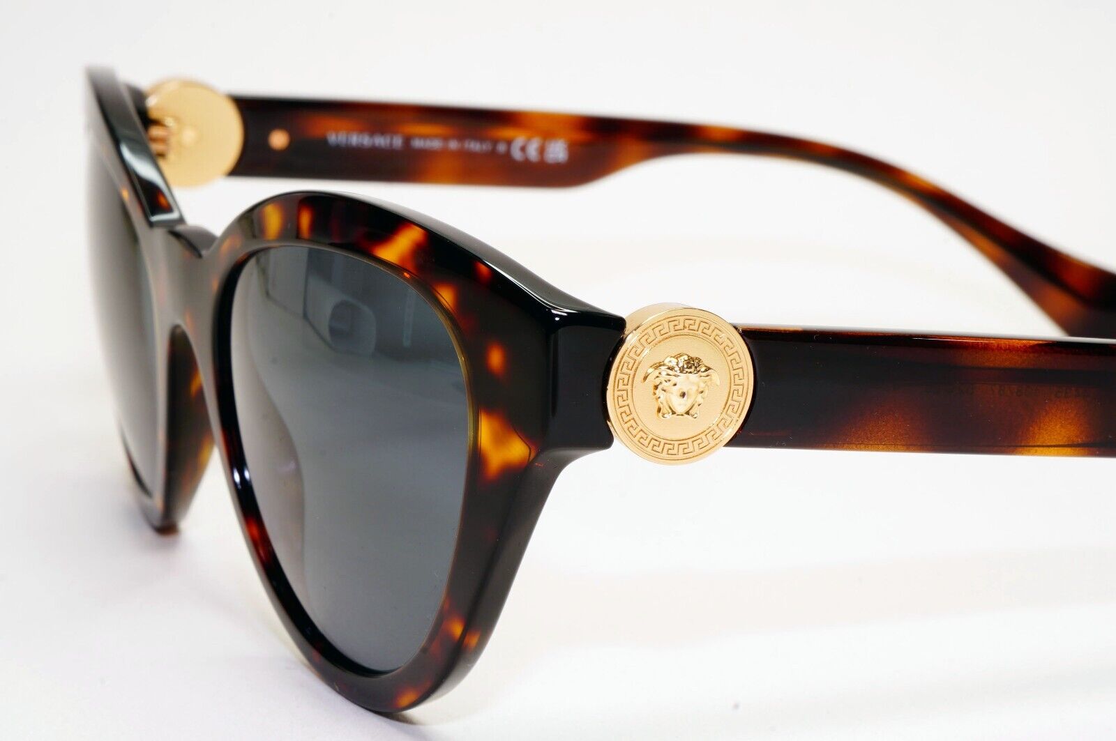 Versace Sunglasses Tortoise Havana Brown Grey Cat Eye MOD VE 4435 108/87 52mm
