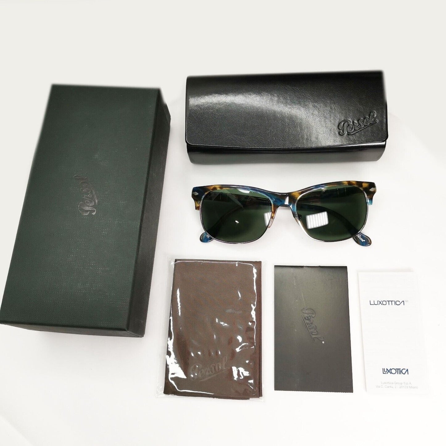 Persol Sunglasses 2012 Brown Blue Tortoise Greeen Square 3034-S 973/31 56mm